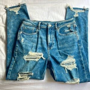 American Eagle Stretch Ripped Mom Jeans
